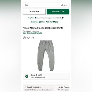 NWT Nike x NOCTA Basketball Sweatpants